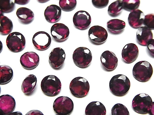 高品質粉色石榴石 AAA 圓形刻面裸石 5x5mm 5顆