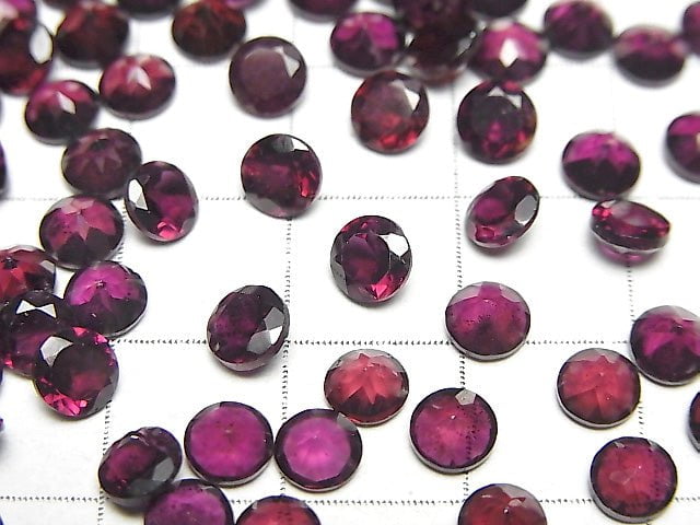 高品質粉色石榴石 AAA 圓形刻面裸石 5x5mm 5顆