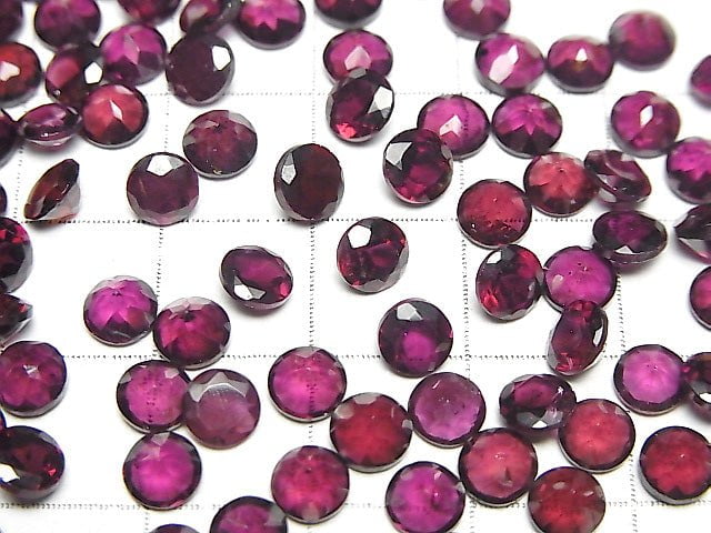 Hochwertiger Pinker Granat AAA Lose Stein Rund Facettiert 5x5mm 5Stück