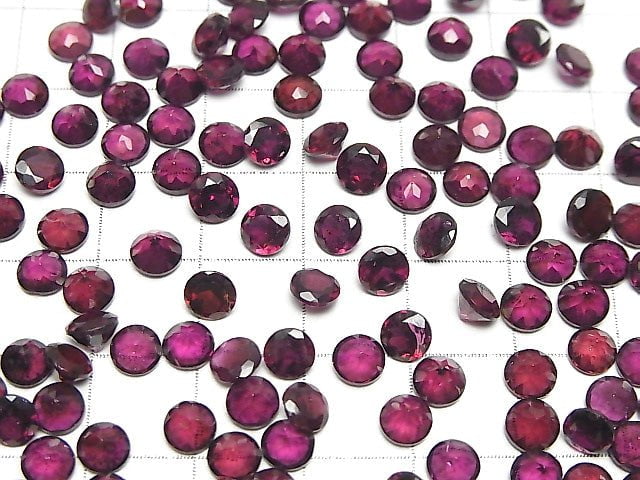 Hochwertiger Pinker Granat AAA Lose Stein Rund Facettiert 5x5mm 5Stück