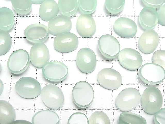 Minzgrüner Chalcedon AAA Oval Cabochon 10x8mm 5Stück
