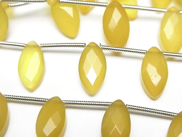 Gelbe Chalcedon AAA Marquise facettiert Briolette 12x6mm 1Strang Perlen (12Stk.)