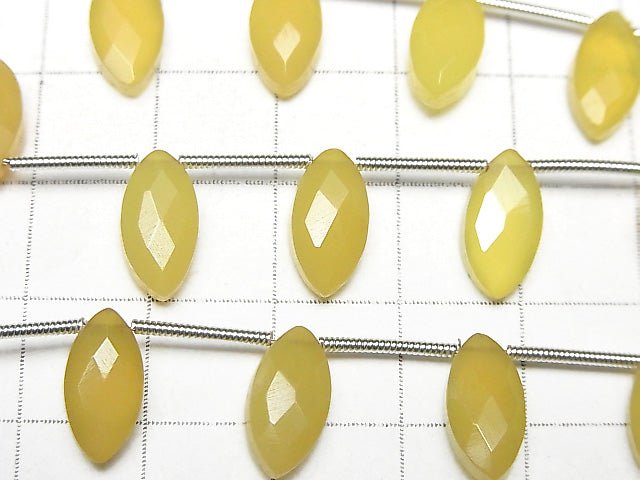 Gelbe Chalcedon AAA Marquise facettiert Briolette 12x6mm 1Strang Perlen (12Stk.)