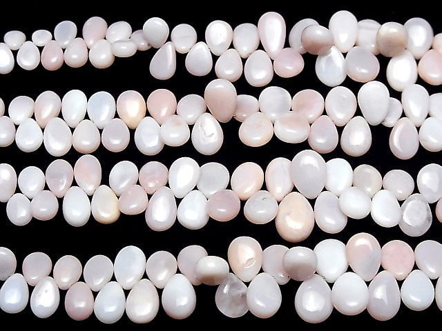 Rosa Opal AAA- Tropfenform (Glatt) halb oder 1strang Perlen (ca. 7 Zoll/17 cm)