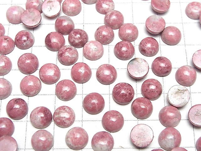 Norwegen Thulit Rund Cabochon 8x8mm 4 Stück