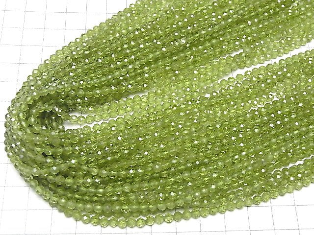 Hochwertig! Peridot AAA Facettiert Rund 4mm halb oder 1Strang Perlen (ca. 15Zoll/37cm)