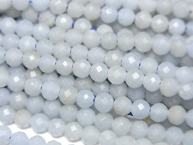 High Quality! Angelite AA Faceted Round 4mm 1strand beads (aprx.15inch/37cm)