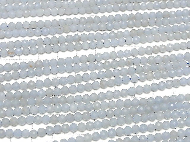 High Quality! Angelite AA Faceted Round 4mm 1strand beads (aprx.15inch/37cm)