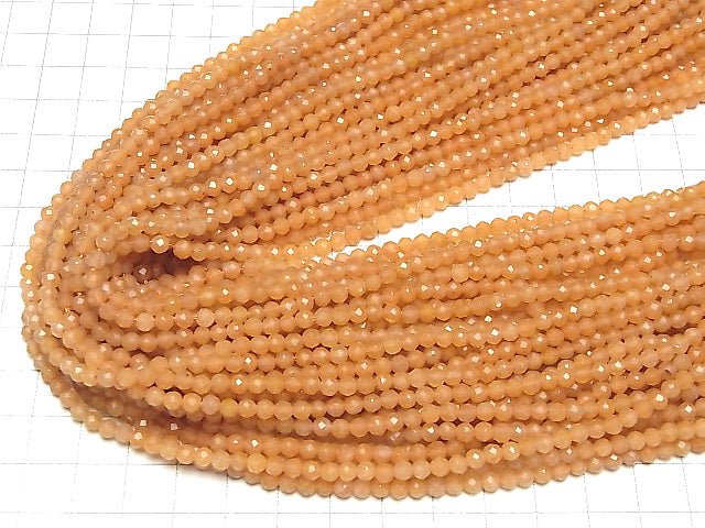 Hochwertig! Orange Aventurin-facettierte Runde 4mm 1Strang Perlen (ca. 15 Zoll / 38 cm)