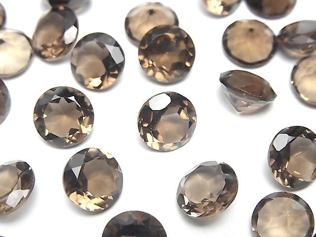 Hochwertiger rauchiger Quarz AAA unbohrter Brillantschliff 9x9mm 5Stück