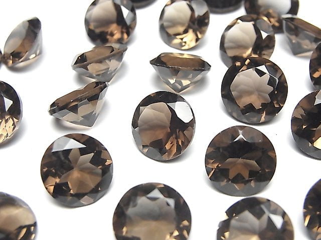 Hochwertiger rauchquarz AAA unbohrt brillant geschliffen 11x11mm 5 Stück