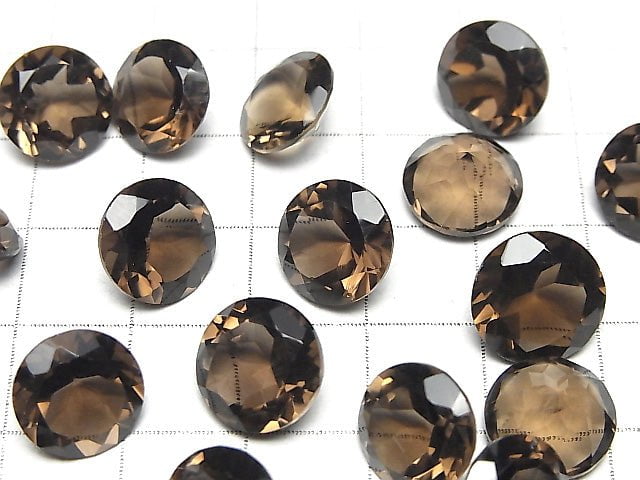 Hochwertiger rauchquarz AAA unbohrt brillant geschliffen 11x11mm 5 Stück