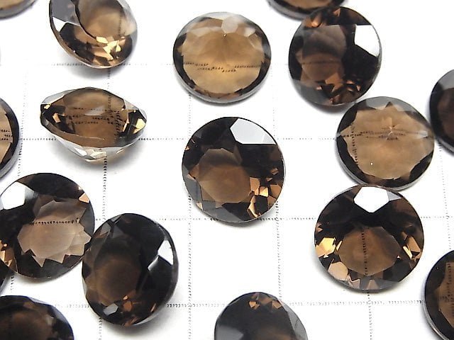 Hochwertiger rauchquarz AAA unbohrt brillant geschliffen 12x12mm 3 Stück