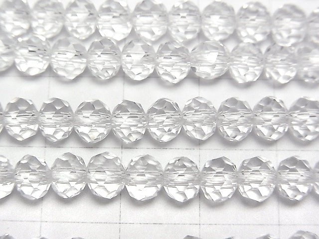 高品質!水晶(熔煉石英)AAA刻面鈕扣扁圓珠 6x6x3mm 一串珠子(約15英吋/36公分)