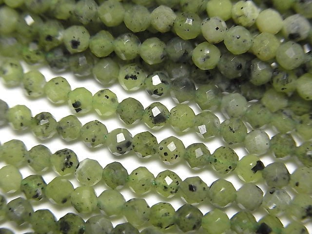 優質!俄羅斯軟玉 AA+ 刻面圓珠 3mm 1串珠子 (約15英吋/36公分)