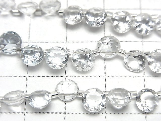 Hohe Qualität weißer Topas AAA rund facettiert 6x6mm halb oder 1 Strang Perlen (26 Stück)