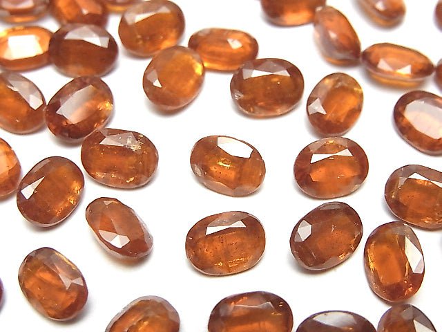 高品質橘色藍晶石 AAA - 裸石 橢圓形刻面 8x6mm 2顆