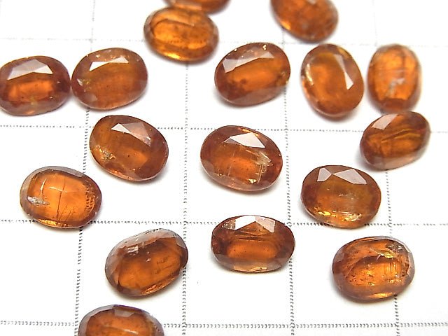 高品質橘色藍晶石 AAA - 裸石 橢圓形刻面 8x6mm 2顆