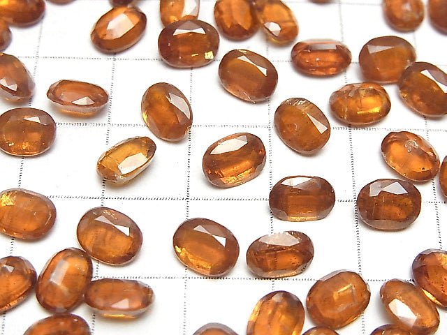 Hochwertiger orange Kyanit AAA- lose Steine oval facettiert 8x6mm 2 Stück