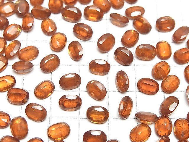Hochwertiger orange Kyanit AAA- lose Steine oval facettiert 8x6mm 2 Stück