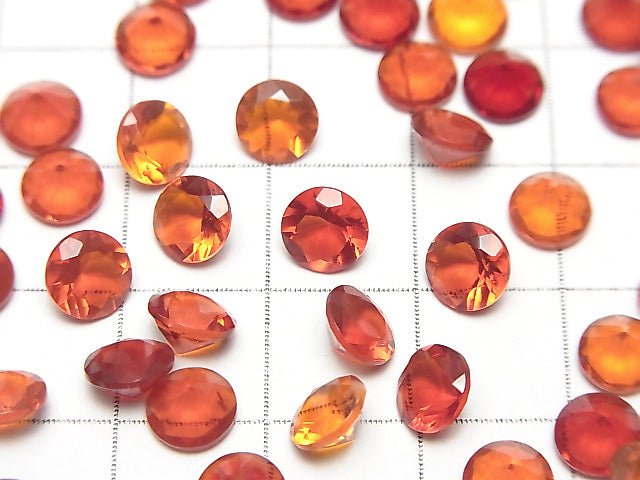 Hochwertiger mexikanischer Opal (Feueropal) AAA lose Stein rund facettiert 6x6mm 2 Stück