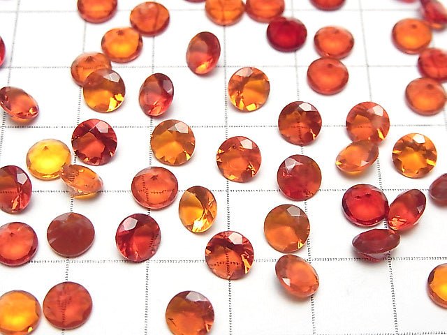 Hochwertiger mexikanischer Opal (Feueropal) AAA lose Stein rund facettiert 6x6mm 2 Stück