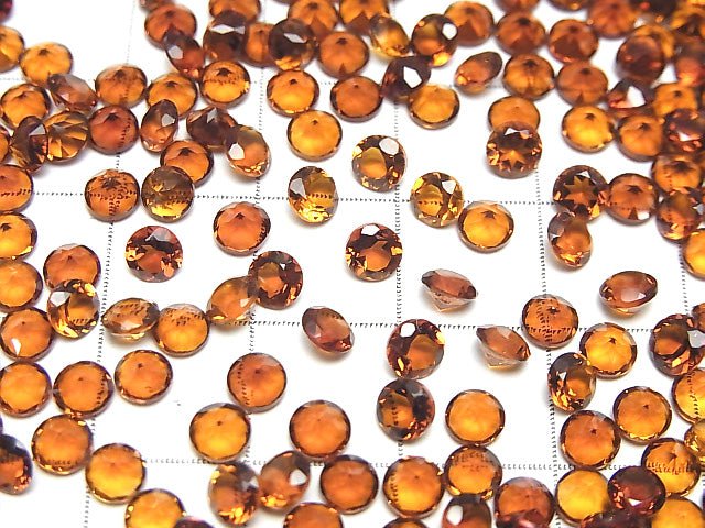 Hochwertiger Madeira Citrin AAA lose Steine rund facettiert 4x4mm 5Stk
