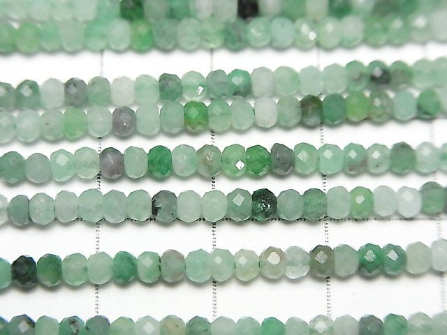 高品質!巴西祖母綠 AA++ 刻面紐扣圓珠 3x3x1.5mm 半串或 1 串珠子 (約 15 英寸 / 36 公分)