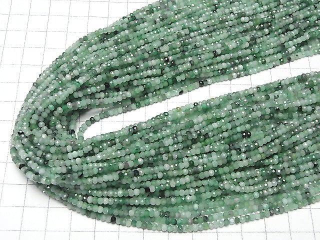 Hochwertig! Brasilien Smaragd AA++ facettierte Knopf-Rondelle 3x3x1.5mm halbe oder 1 Strang Perlen (ca. 15 Zoll / 36 cm)