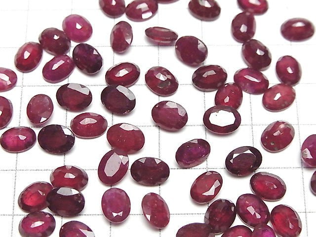 Hochwertiger Rubin AA++ Lose Stein ovale facettierte 8x6mm 1Stk