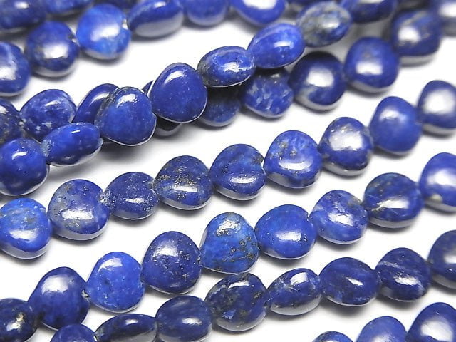 青金石 AA++ 垂直孔心形 6x6mm 半串或一串珠子(約 6 英吋 / 16 公分)