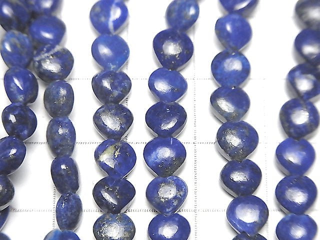 青金石 AA++ 垂直孔心形 6x6mm 半串或一串珠子(約 6 英吋 / 16 公分)