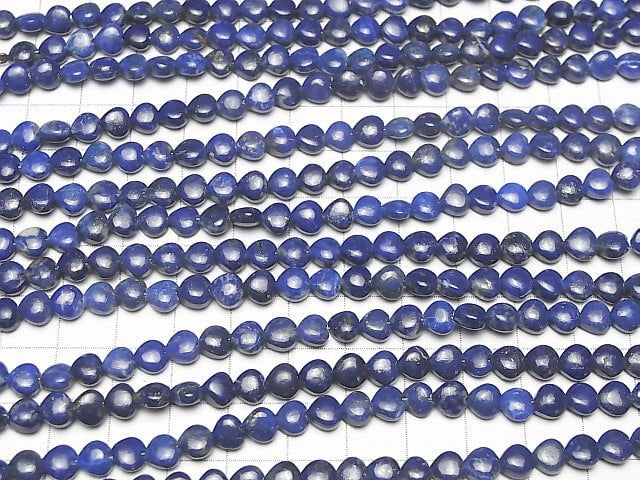 Lapislazuli AA++ Vertikales Loch Herz 6x6mm halb oder 1Strang Perlen (ca. 6 Zoll / 16 cm)