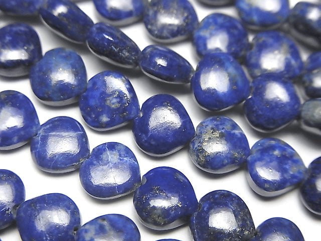 青金石 AA++ 垂直孔心形 8x8mm 半串或 1 串珠(約 6 英吋 / 16 公分)