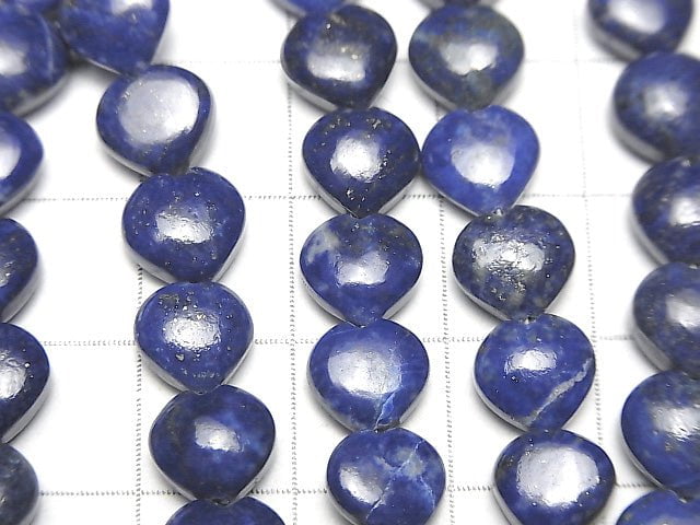 青金石 AA++ 垂直孔心形 8x8mm 半串或 1 串珠(約 6 英吋 / 16 公分)