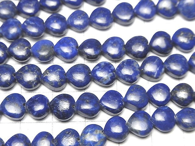 Lapislazuli AA++ Vertikales Loch Herz 8x8mm halb oder 1Strang Perlen (ca. 6 Zoll / 16 cm)