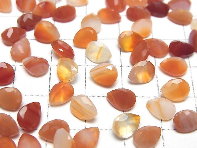 Gemischte Karnelian Lose Steine Birnenform Facettiert 8x6mm 10 Stück