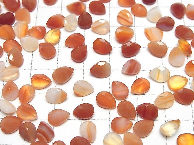 Gemischte Karnelian Lose Steine Birnenform Facettiert 8x6mm 10 Stück