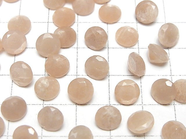 Hochwertiger Pfirsich-Mondstein AAA Lose Steine Runde Facettiert 8x8mm 4Stk
