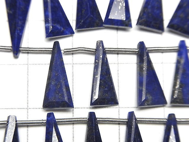 High Quality Lapislazuli AAA- Triangle Faceted 15x7mm 1strand beads (8pcs )