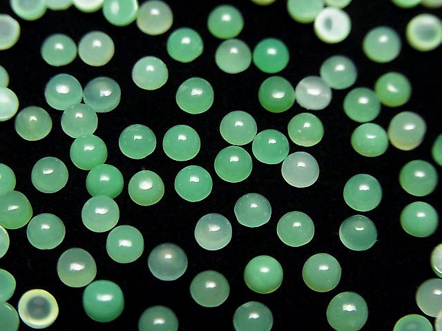 Chrysoprase AA++ Round Cabochon 3x3mm 20pcs