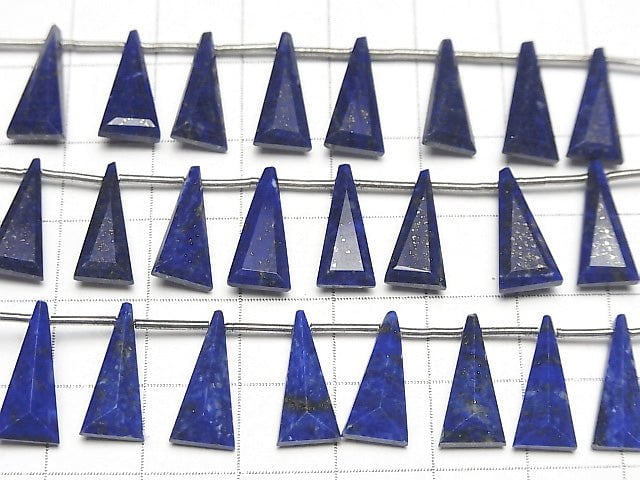 High Quality Lapislazuli AAA- Triangle Faceted 15x7mm 1strand beads (8pcs )