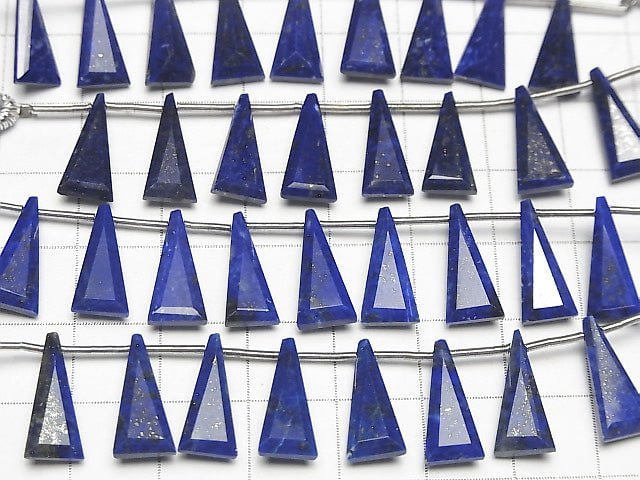High Quality Lapislazuli AAA- Triangle Faceted 15x7mm 1strand beads (8pcs )