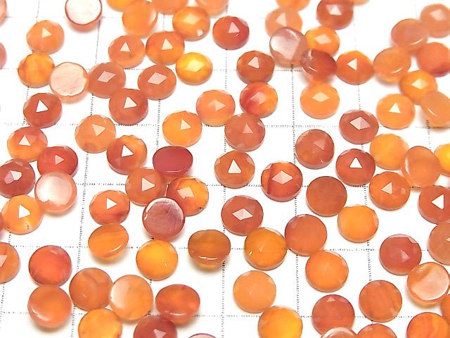 Karneol AAA Rund Rosenschliff 6x6mm 5 Stück