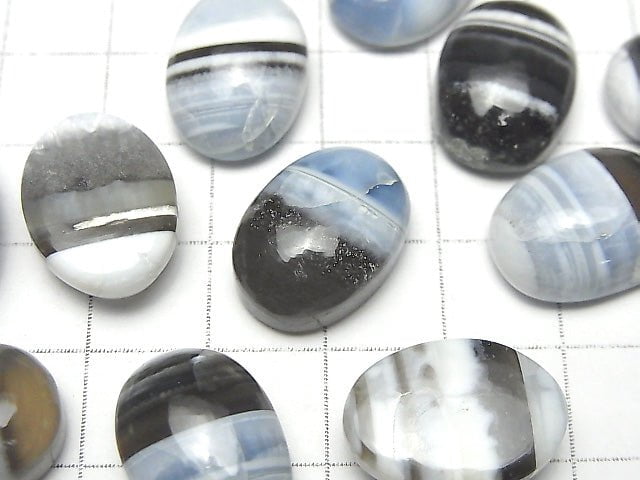 條紋藍色蛋白石 AA++ 橢圓形素面切割 18x13mm 2顆