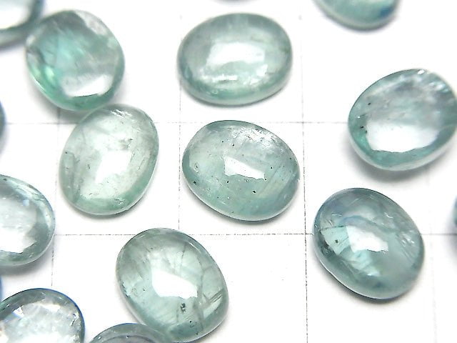 高品質水色藍晶石 AAA - 橢圓形素面蛋面 10x8mm 2顆