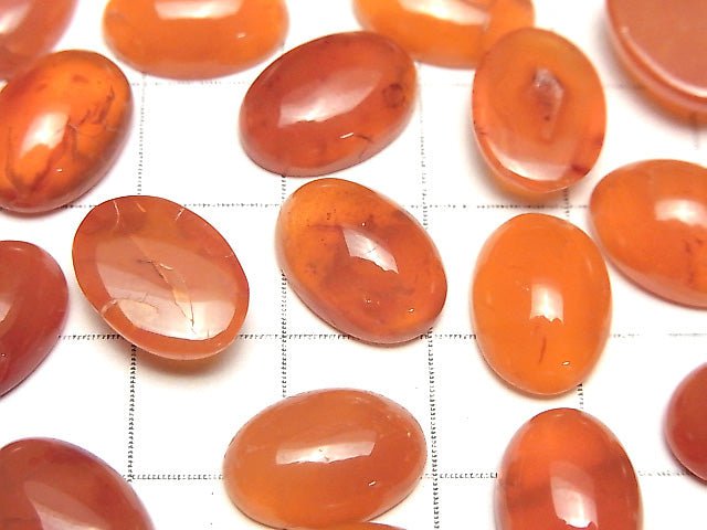 高品質紅玉髓 AAA 橢圓蛋面 14x10mm 2顆