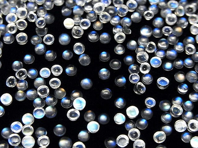 Hohe Qualität Regenbogen-Mondstein AAA Runde Cabochon 3x3mm 10Stück