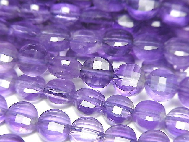 Hochwertig! Amethyst AA++ facettierte Münze 6x6x3mm 1Strang Perlen (ca. 15 Zoll/37 cm)