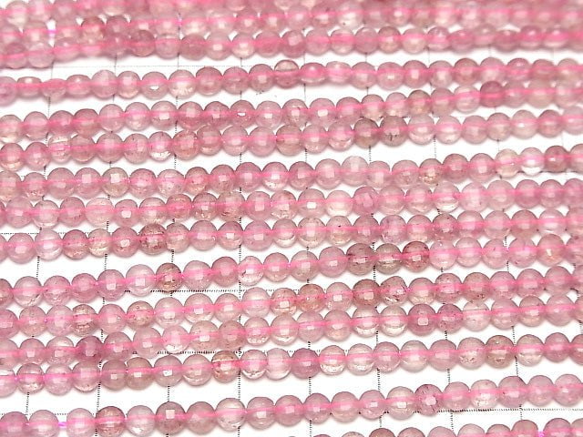 High Quality! Pink Epidote AAA- Faceted Coin 4x4x2mm 1strand beads (aprx.15inch/37cm)